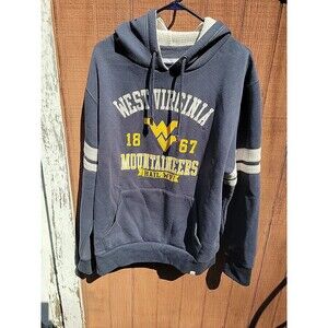 Men's Colosseum Navy West Virginia Mountaineers Pullover Hoodie Hail WV XL